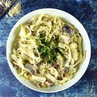 Keto Bacon Mushroom Pasta
