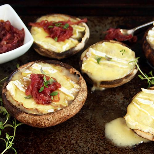 Brie Mushrooms with Red Onion Chutney Keto