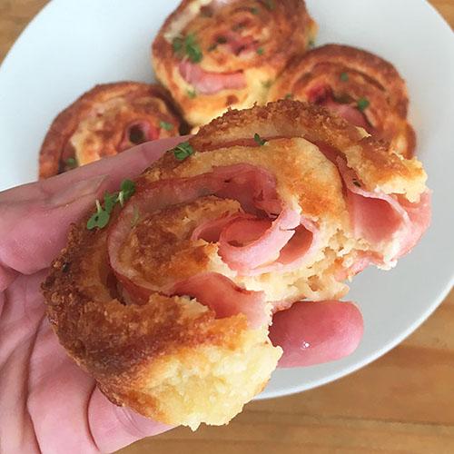 Ham and Gruyere Fathead Rolls Keto