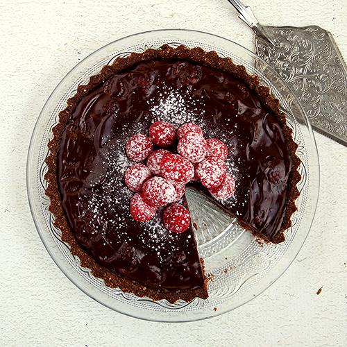 Keto Chocolate and Raspberry Tart
