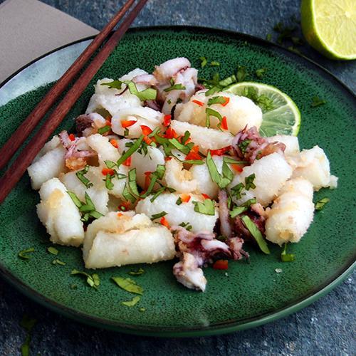 Fried Squid with Coriander and Chilli Keto