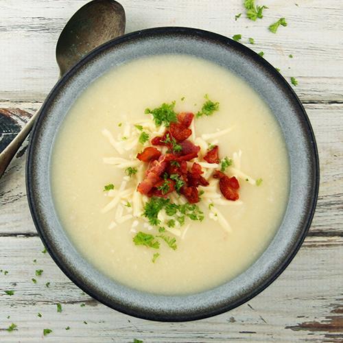 Cauliflower Bacon and Cheddar Soup Keto