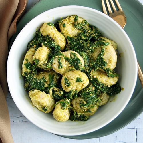Spinach and Pesto Keto Gnocchi