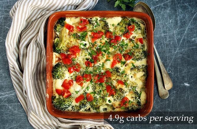Creamy Garlic Broccoli with Tomato Relish Keto
