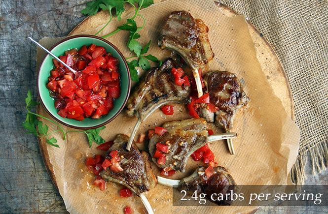 Lamb with Fresh Tomato and Garlic Relish Keto