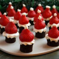 Keto Brownie Santa Hats