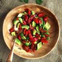 Avocado Lemon and Roasted Red Pepper Salad Keto