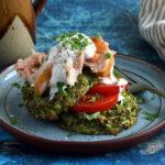 Broccoli Fritters with Hot-smoked Salmon Keto