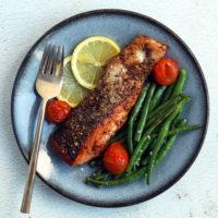 Citrus and Spiced Salmon with Garlic Veg Keto