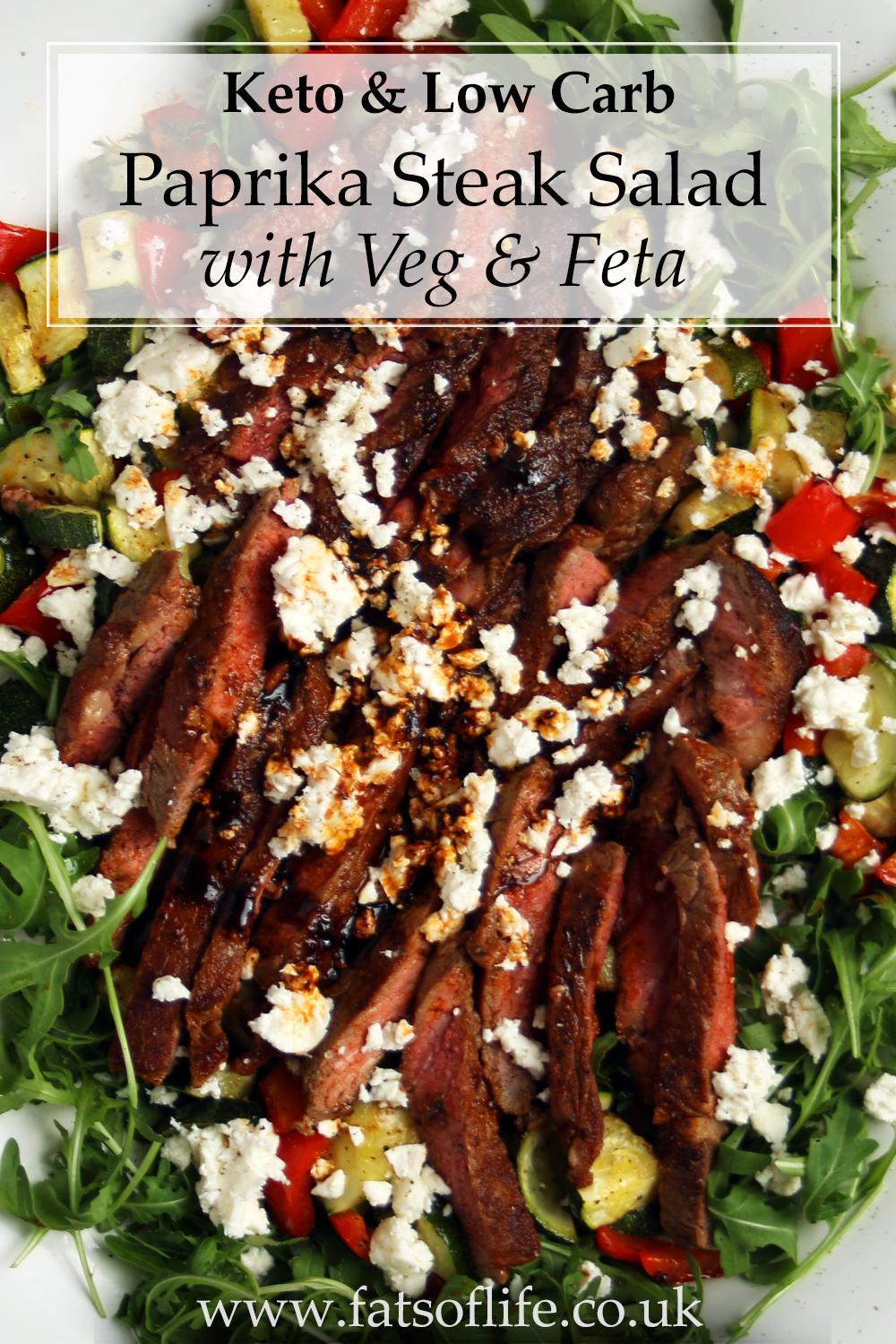 Paprika Steak Salad with Veg and Feta (Keto)