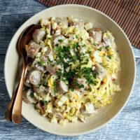 Celeriac and Sausage Hash