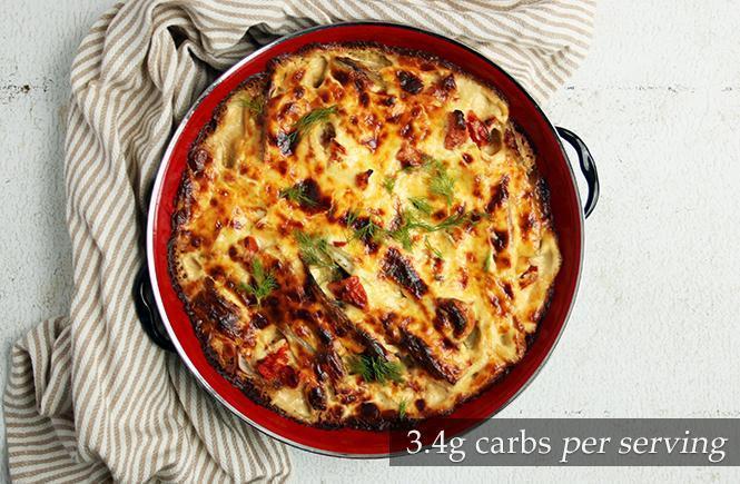 Creamy Caramelised Fennel and Tomato Gratin Keto
