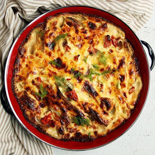 Creamy Caramelised Fennel and Tomato Gratin (Keto)