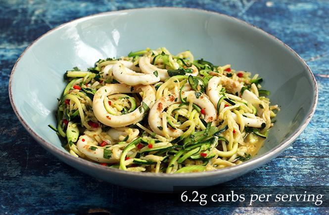 Calamari and Courgetti Bowl with Chilli & Garlic Keto