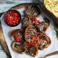 Lamb with Tomato Salsa and Rosemary Cauliflower Bake Keto