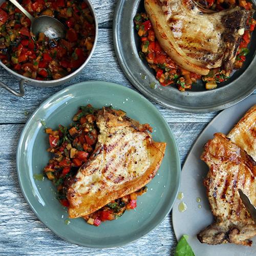 Pork Chops with Herby Vegetables Keto