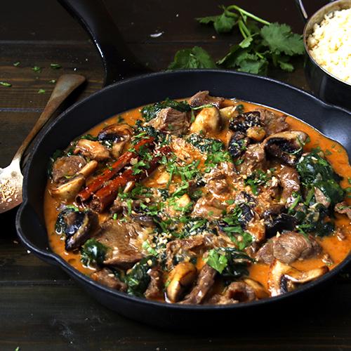 Beef Massaman Curry with Coconut Cauli Rice Keto