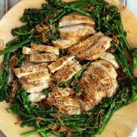 Sesame Chicken, Broccolini and Crispy Shallots Keto