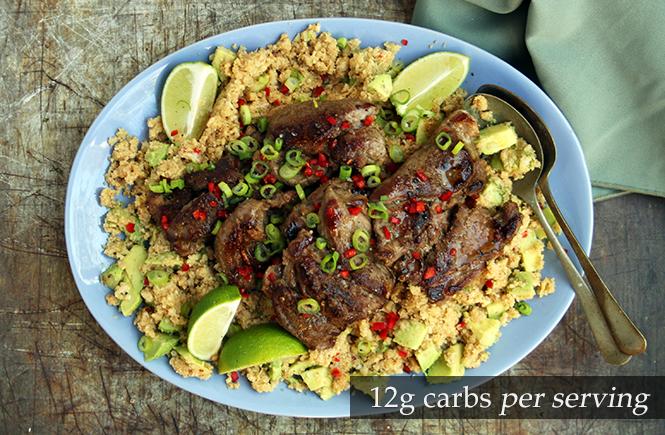 Cumin Lamb Rump Steaks with Spiced Cauli Rice Keto