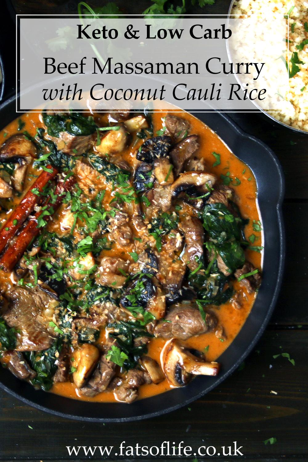 Beef Massaman Curry with Coconut Cauli Rice (Keto)