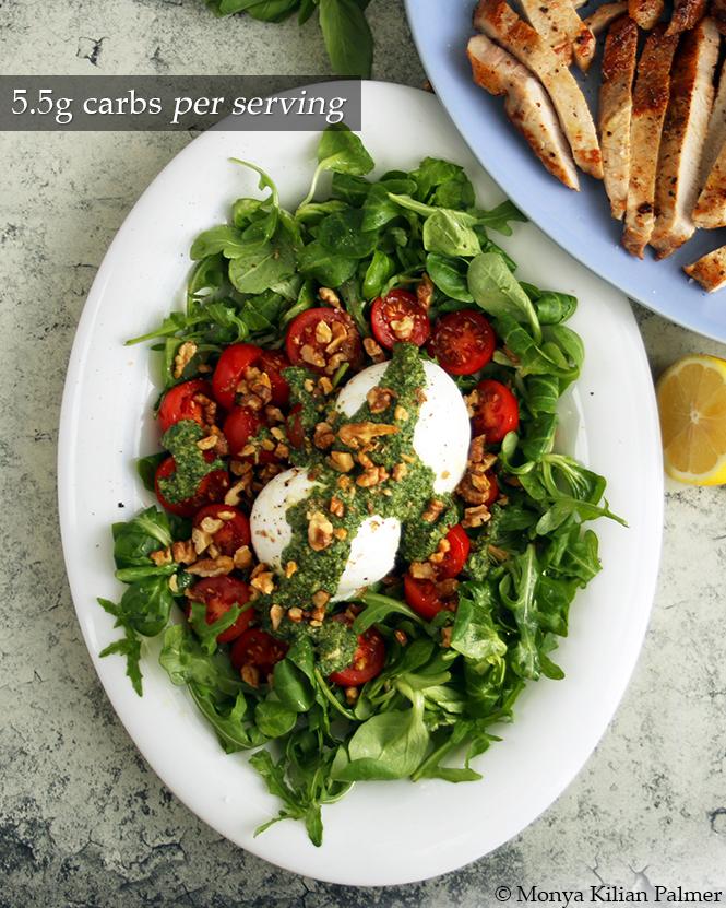 Pork and Burrata Salad with Homemade Pesto Keto