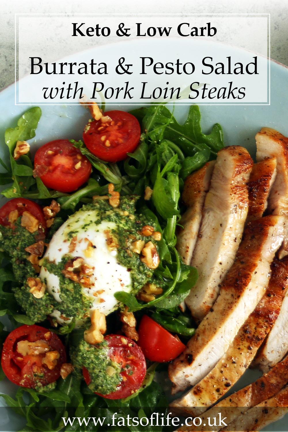Pork and Burrata Salad with Homemade Pesto (Keto)