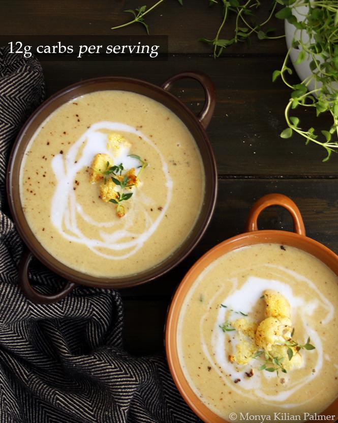 Roasted Curry Cauliflower and Coconut Soup Keto Vegan