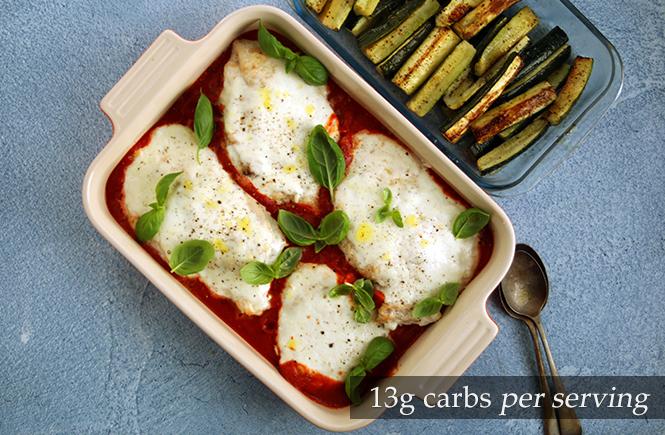 Chicken Parm Roasted Courgette Keto