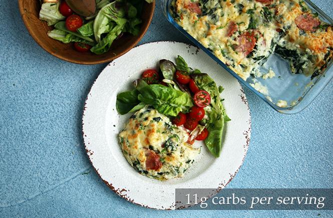 Cauli and Smoked Sausage Bake with Gruyere Keto