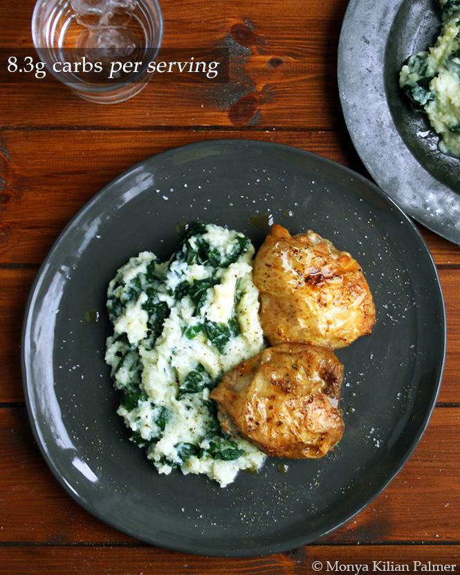 Chicken with Cheesy Cauli and Spinach Mash Keto
