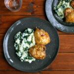 Chicken with Cheesy Cauli and Spinach Mash