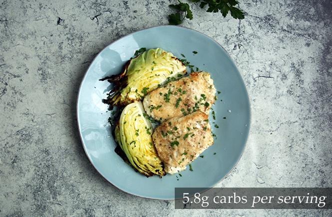 Peppered Parmesan Cod with Garlic Butter Cabbage Keto